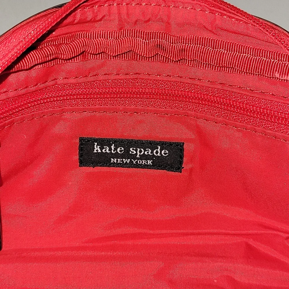 Kate Spade Red Floral Vinyl Cosmetic Bag